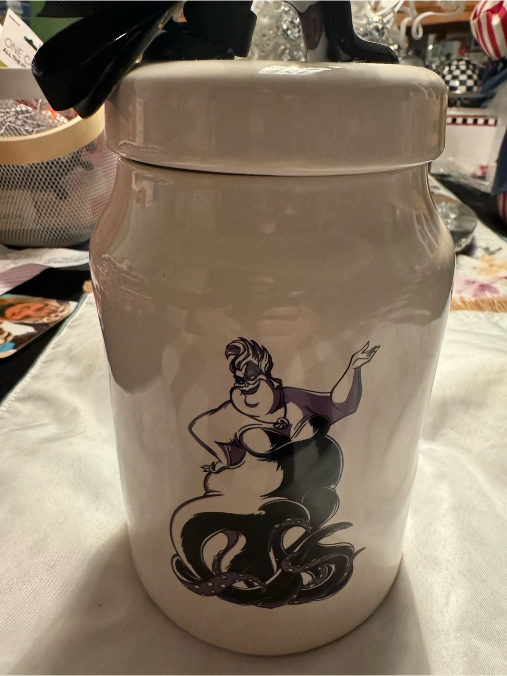 Rae Dunn Disney Villains Ursula Unfortunate Souls Double Sided Ceramic Canister
